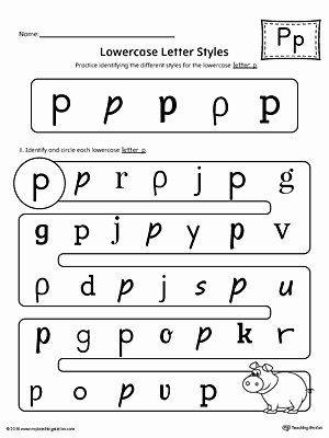 Lowercase Alphabet Tracing Worksheet Lowercase Letter P Styles Worksheet