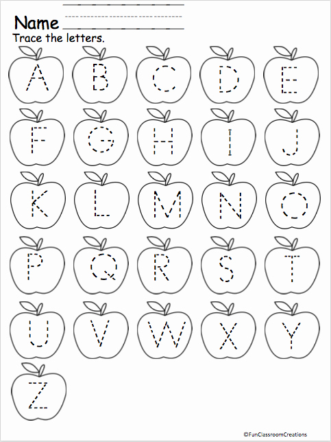Lowercase Letter Tracing Worksheet Alphabet Letter Tracing Uppercase Apples Kids