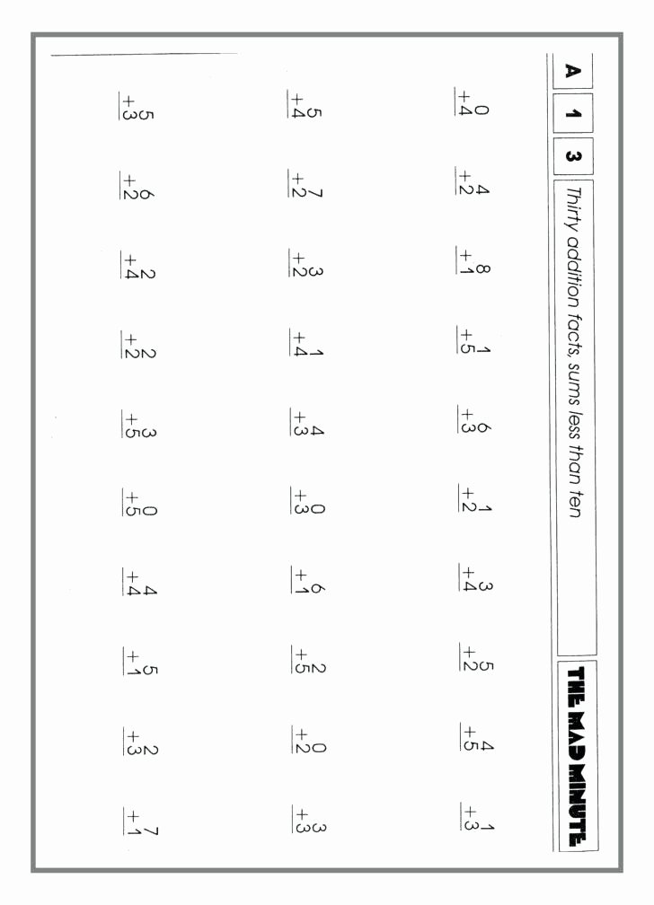Mad Minute Subtraction Worksheets Mad Minute Addition Math Addition Worksheets Mad Math Minute
