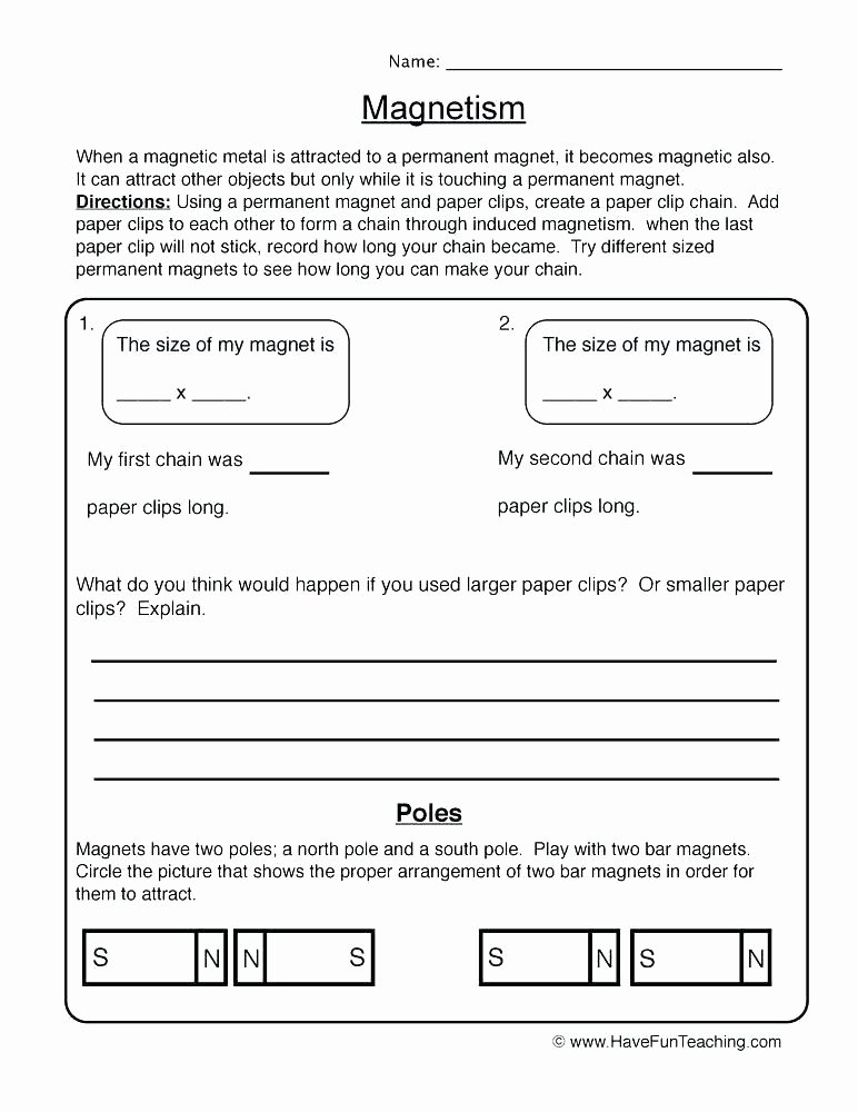 Magnetism Worksheet for High School Beautiful Electrical Circuits Worksheets Middle School