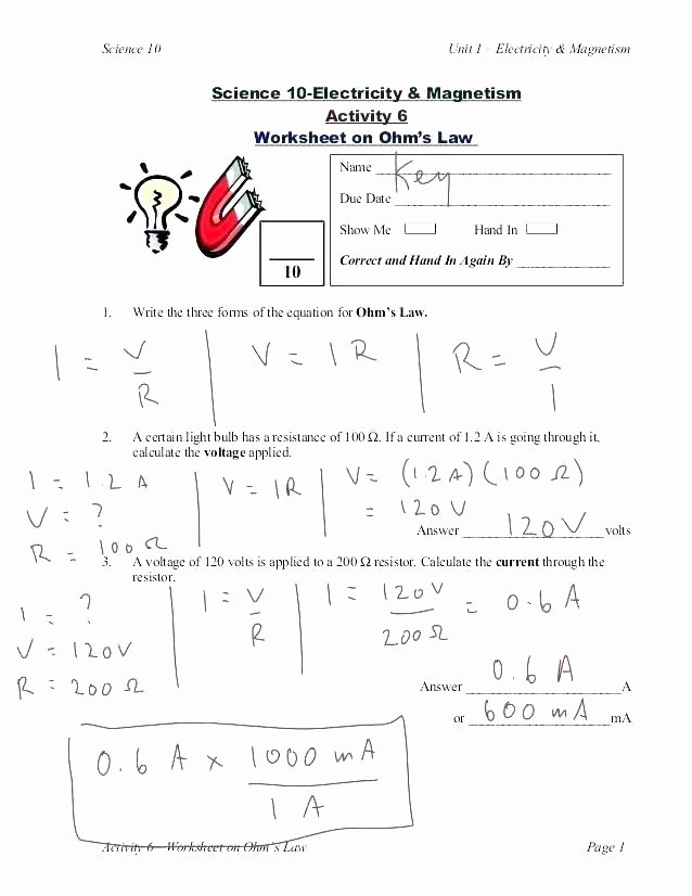 Magnetism Worksheet for High School Luxury Electrical Circuits Worksheets Middle School