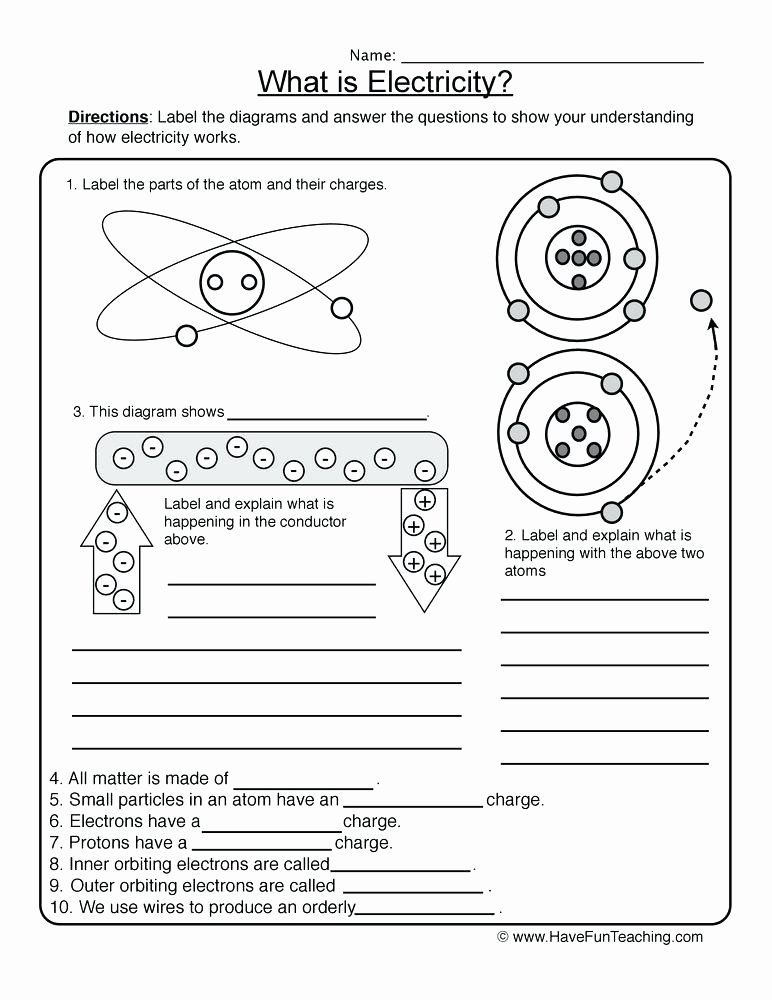 Magnetism Worksheet for High School Unique Electricity Worksheet 4th Grade Science Electricity