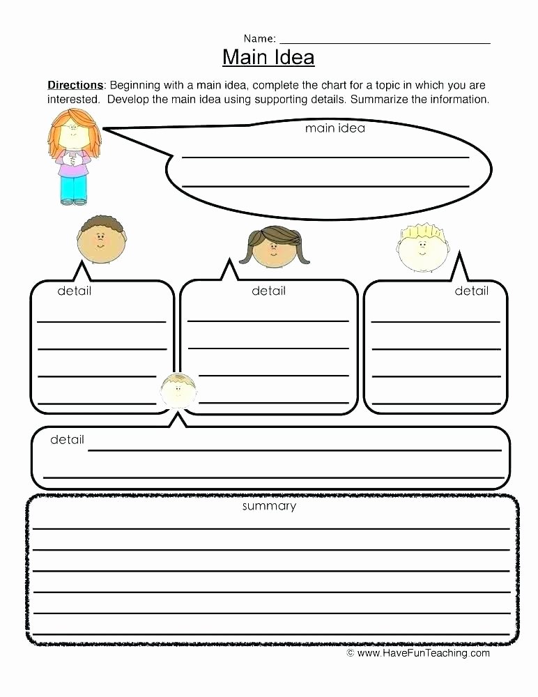 Main Idea and Summary Worksheets Free 5th Grade Main Idea Worksheets