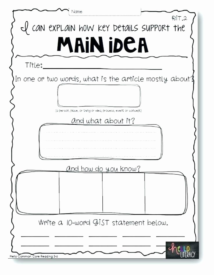 Main Idea Worksheets Grade 1 Main Idea Worksheets 1st Grade Pdf