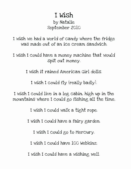 Main Idea Worksheets High School Poems for Kids Wish Poem Writing Worksheet Maker