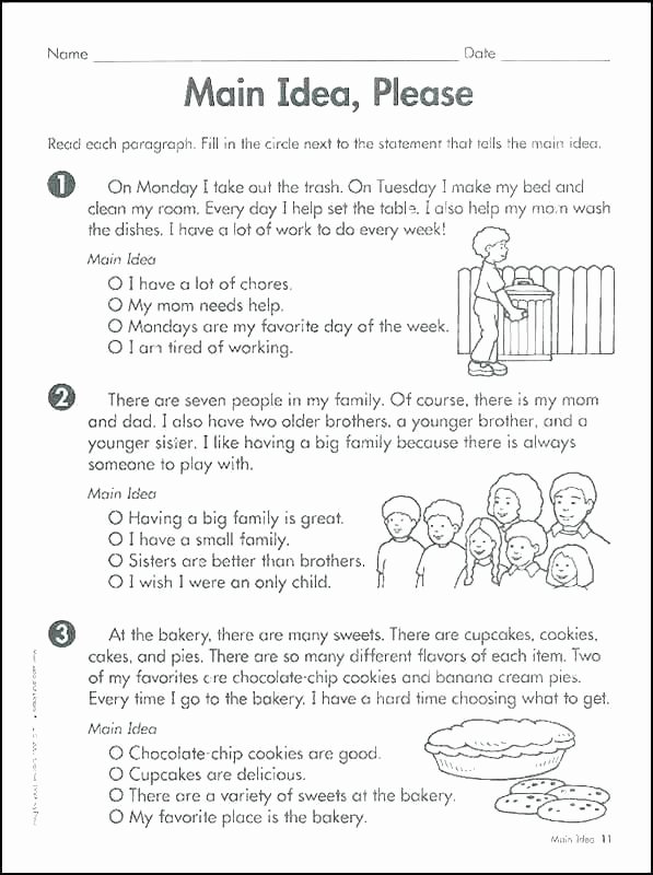 Main Idea Worksheets High School Reading Prehension Grade Ten Weeks Response Homework