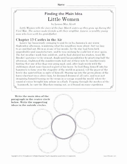 Main Idea Worksheets Middle School Finding the Main Idea Worksheets