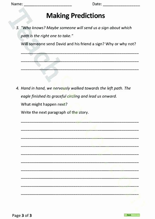 Making Predictions Worksheets 3rd Grade Lovely Making Predictions Worksheets 4th Grade for I and Me Pdf All