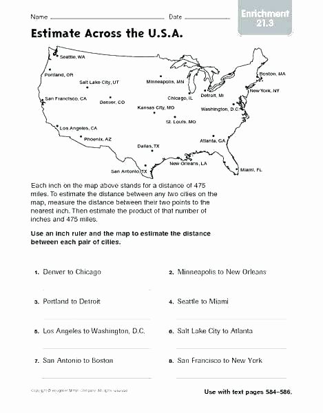 Map Scale Worksheet 3rd Grade Teaching north south East West Worksheets