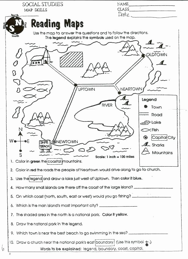 Map Scale Worksheet 4th Grade Map Worksheets for Grade Math Worksheet Skills Key Legend 5th