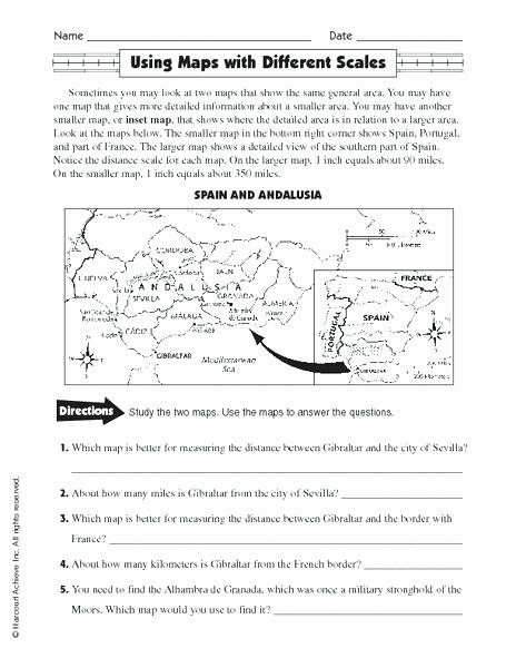 Map Skill Worksheets Map Scale Worksheets Grade 1 Globe for 3rd