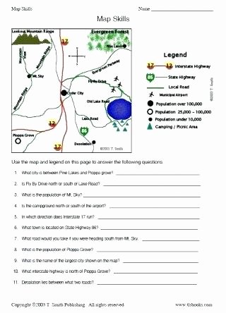 Map Skills Worksheet 4th Grade Map Worksheets for 4th Grade