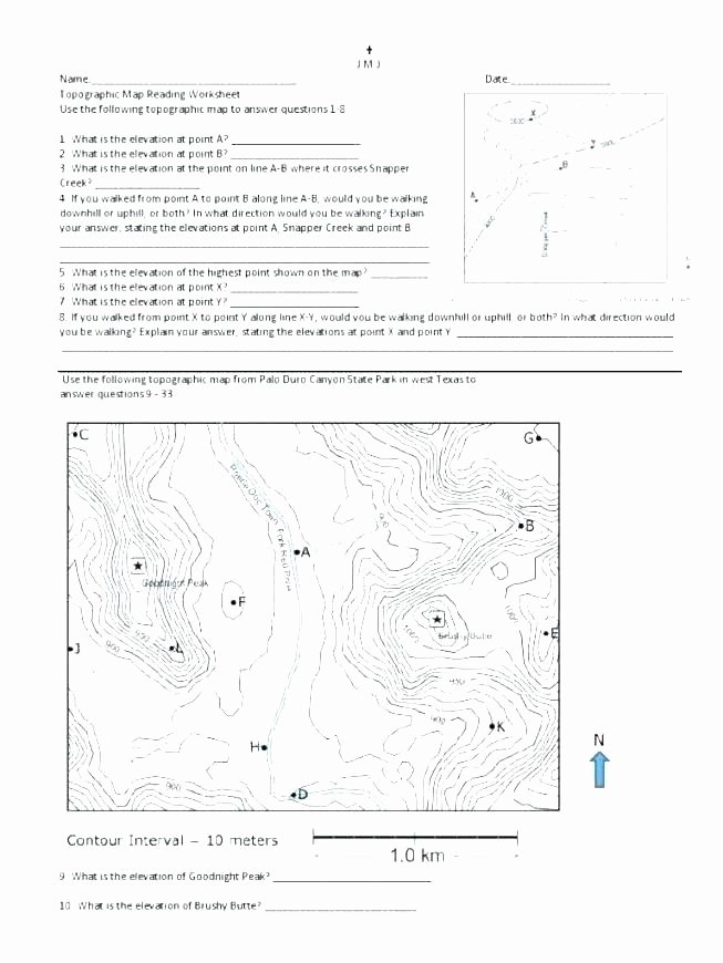 Map Skills Worksheets Answers Practice Reading topographic Maps Worksheets