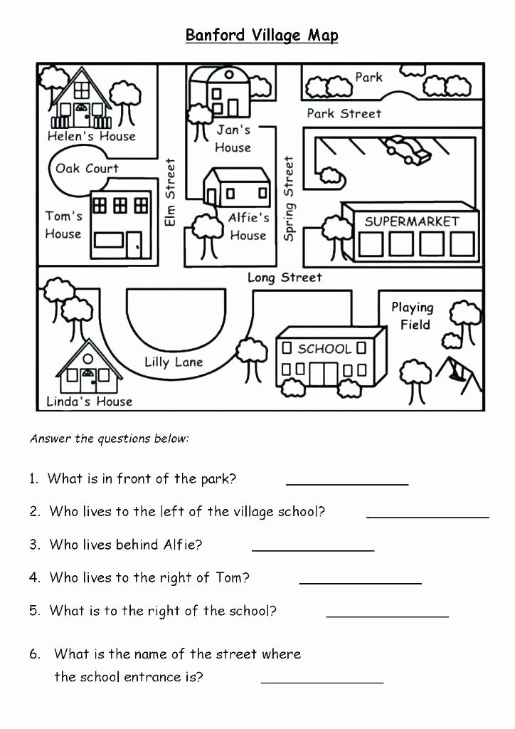 kindergarten map skills worksheets for all and share free geography reading worksheet answers gallery kids new w