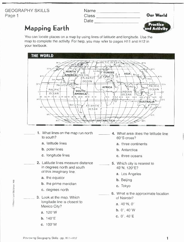 Map Skills Worksheets Middle School Kids Map Skills Worksheets Geography Worksheet social