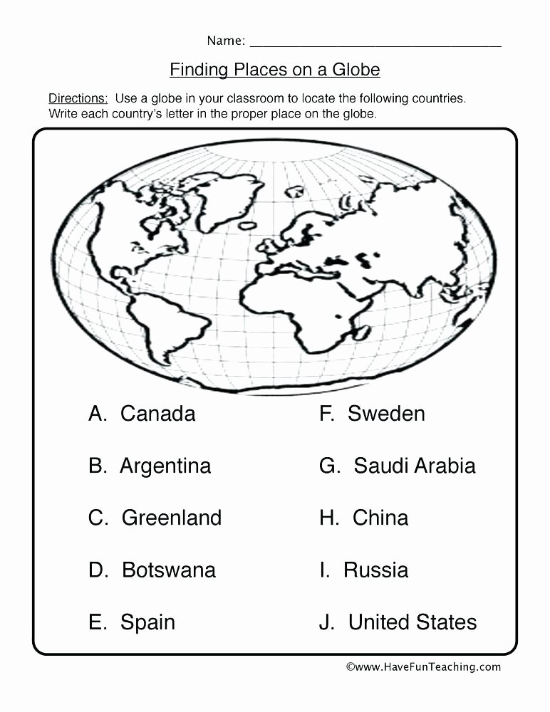Map Worksheet 2nd Grade Free Puter Worksheets for Middle School Excel with Part 1