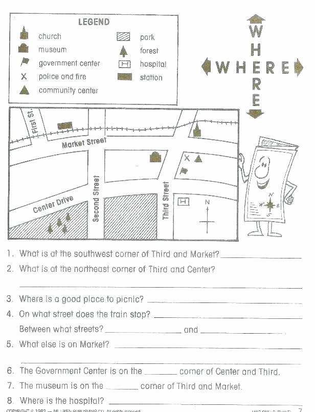 Map Worksheet 2nd Grade Printable Map Worksheets
