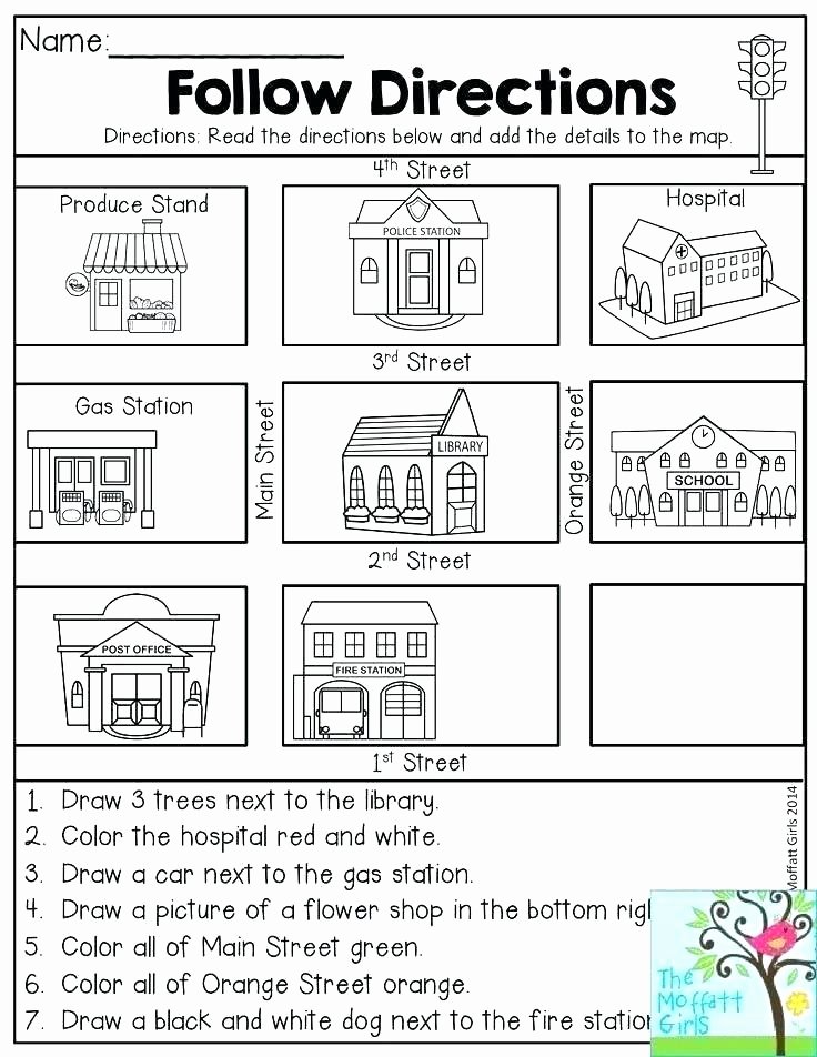 Map Worksheets for First Grade Reading Prehension Worksheets Activities Great Practice