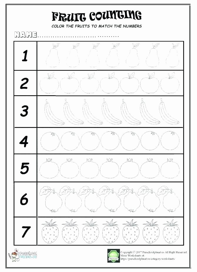 Matching Numbers Worksheets Counting and Number Recognition Worksheets Count Match
