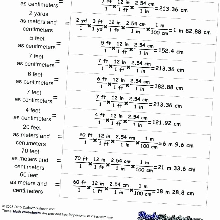 Math Conversion Worksheets 5th Grade 5th Grade Metric Conversion Worksheets