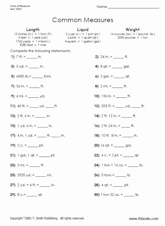 Math Conversion Worksheets 5th Grade Converting Measurements Worksheets 5th Grade