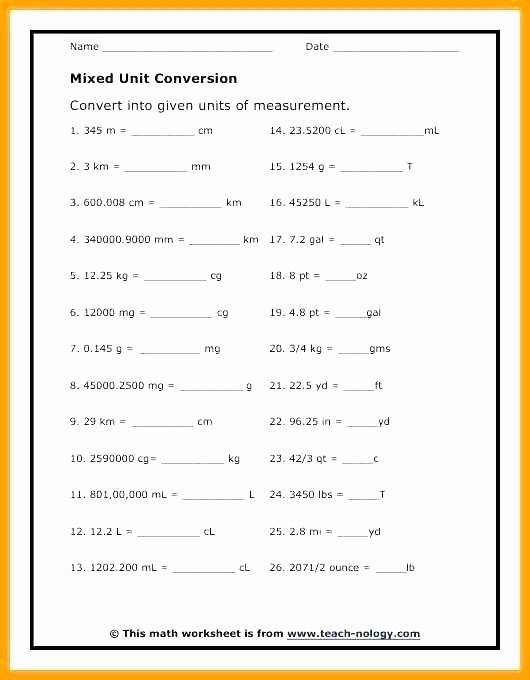 Math Conversion Worksheets 5th Grade Converting Units Worksheet Math Imperial Units