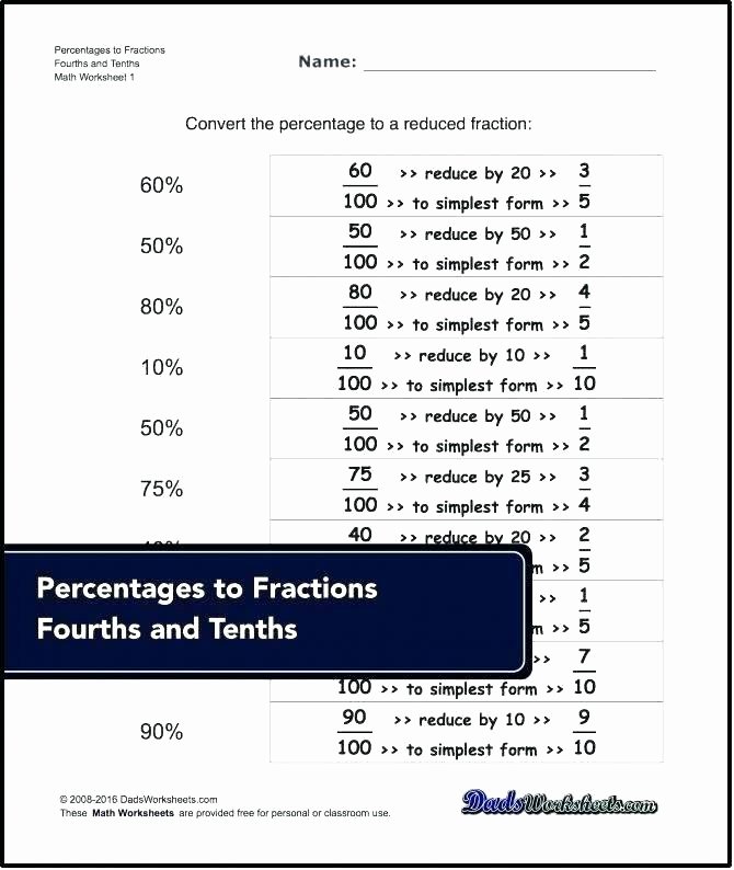 Math Conversion Worksheets 5th Grade Percentage Worksheets for 5th Grade