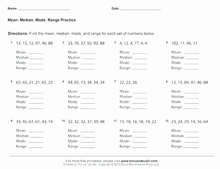 Mean Median Mode Worksheets Kuta Mean Median Mode and Range Worksheets Mean Median Mode and