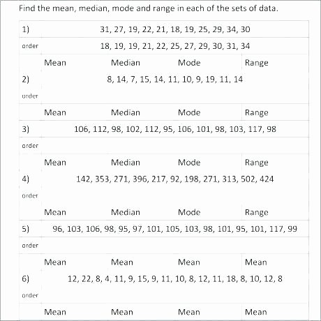 Mean Median Mode Worksheets Kuta Mean Mode Range Worksheets