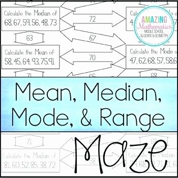 Mean Median Mode Worksheets Kuta Measures Center Mean Median Mode and Range Maze original