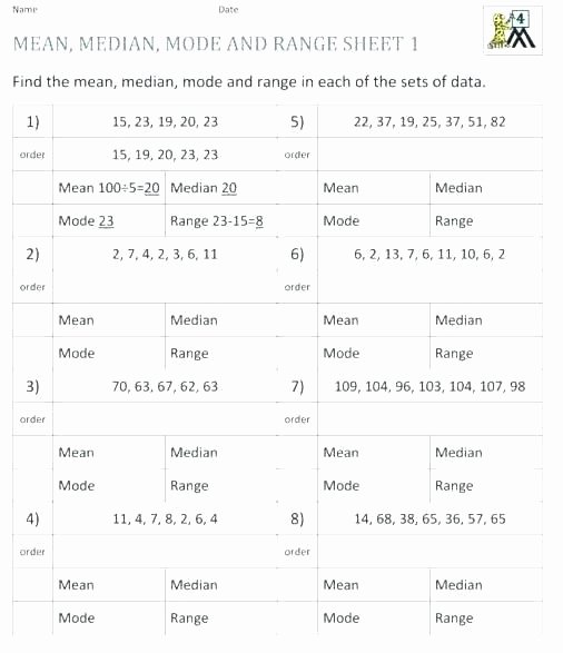 Mean Median Mode Worksheets Pdf Mode Worksheets