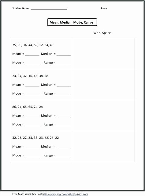 Mean Mode Median Worksheets Mean Median Mode Range Worksheets and Practice Workshee