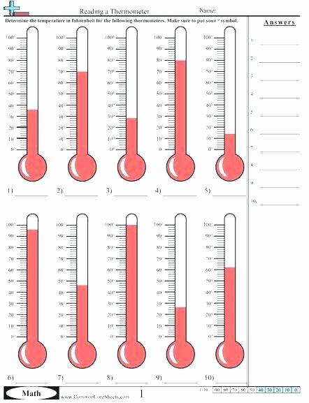 Measurement Temperature Worksheets Dynamically Created Reading A thermometer Worksheets Math