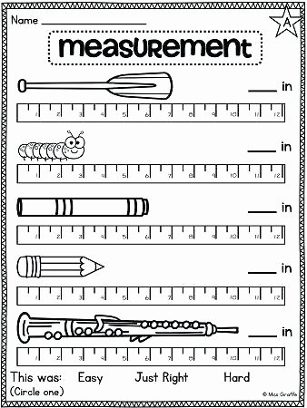 Measurement Worksheets for 2nd Grade Teaching Measurement Worksheets