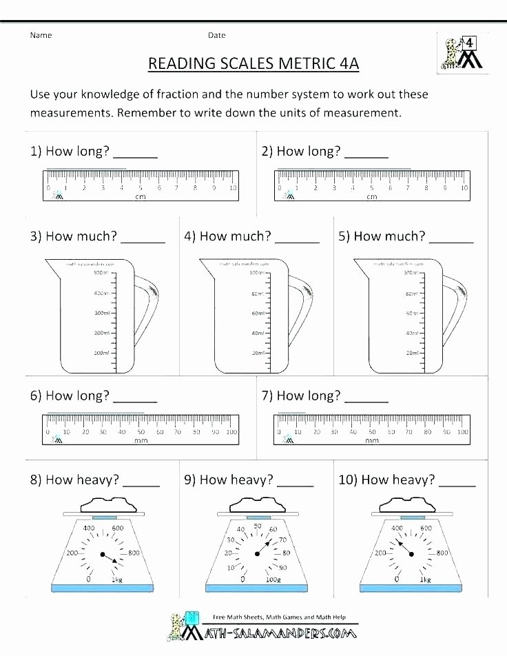 Measuring Inches Worksheets Math Measurement Worksheets O Kitchen Math and Measuring