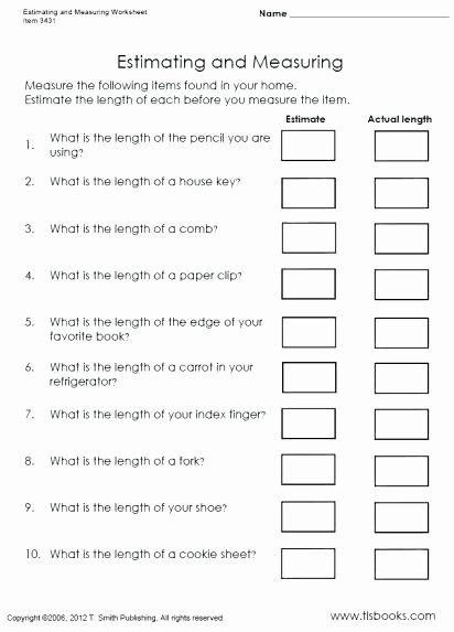 Measuring Worksheets 3rd Grade Estimation Worksheet – Anumaquinaria