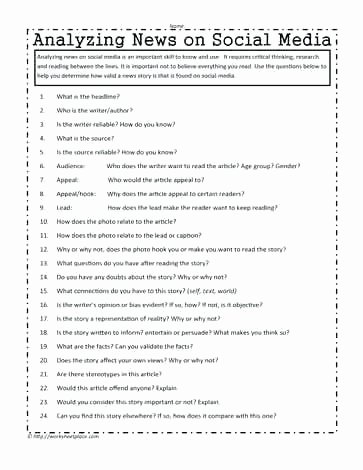 Media Literacy Worksheets Current event Worksheet by Always Summer Teachers Pay