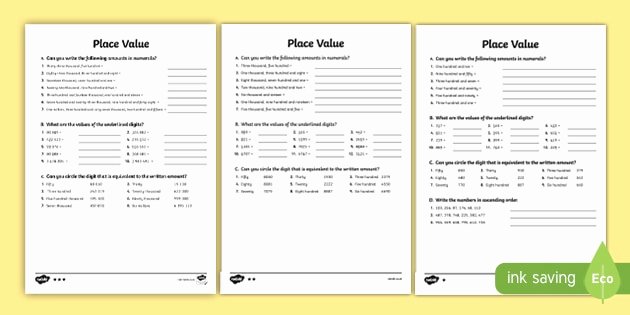 Media Literacy Worksheets Place Value Worksheets