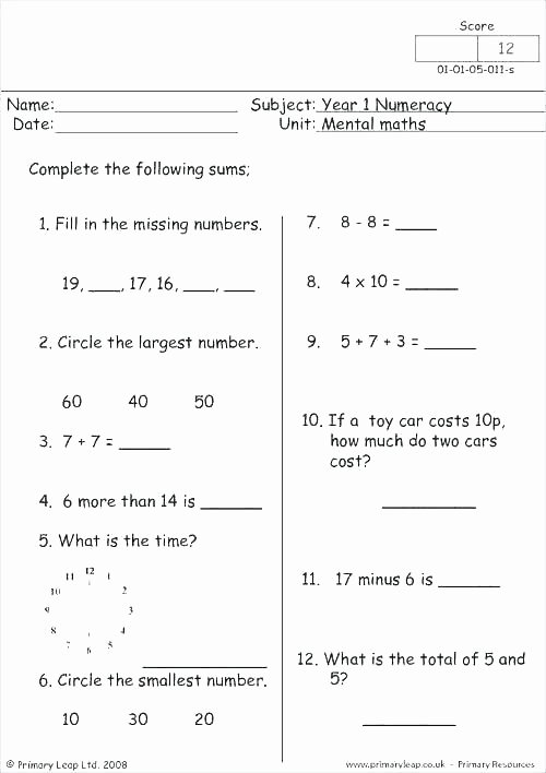 Mental Math Worksheets Grade 6 Mental Math Worksheets Grade 2