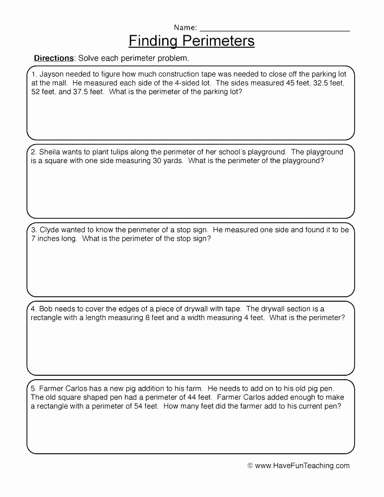 Metric Conversion Worksheets 5th Grade Perimeter and area Worksheets 5th Grade 3 An