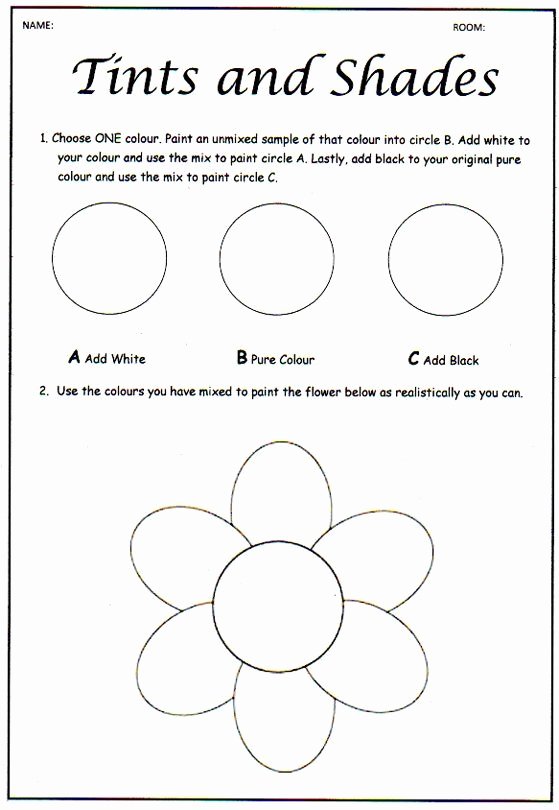 Middle School Art Worksheets Best Of Ce Upon An Art Room Tinting and Shading Colour theory