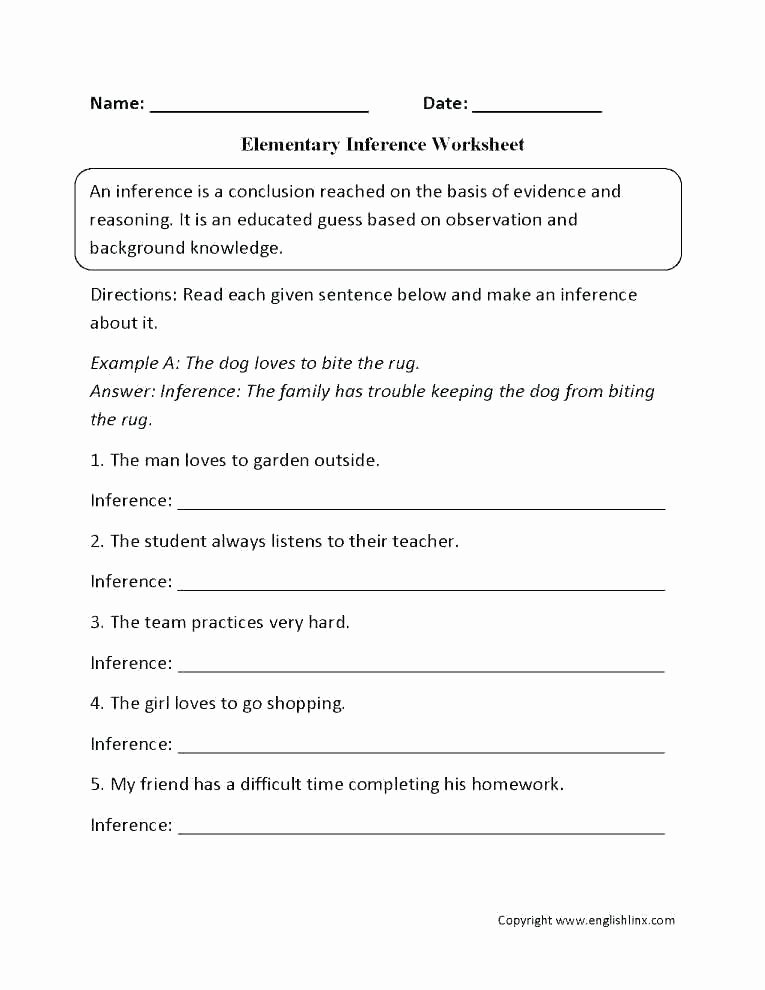 Middle School Inference Worksheets Printable Inference Worksheets High School Best Making