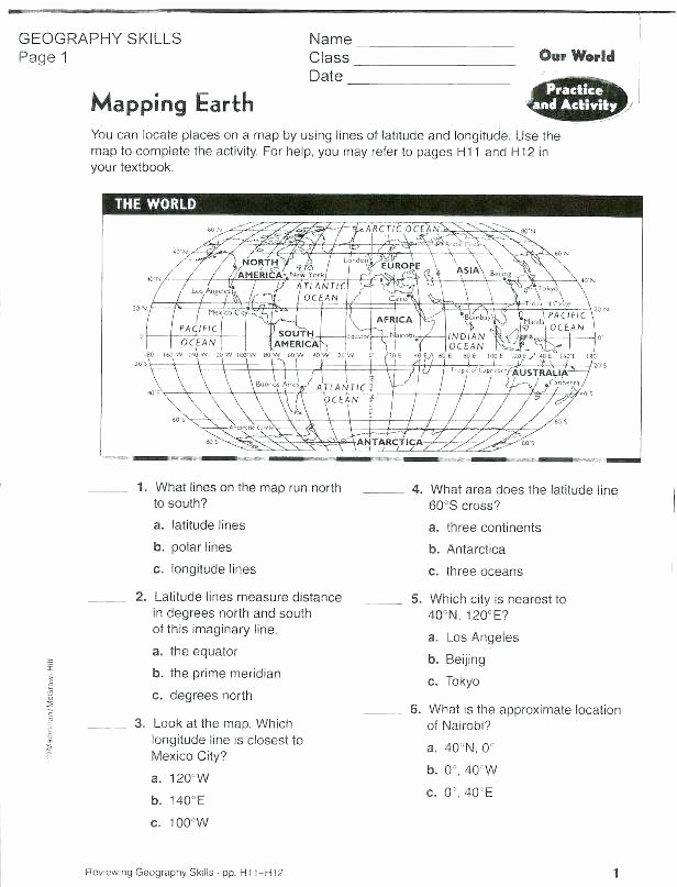 Middle School Map Skills Worksheets Map Worksheet Grade Worksheets social Stu S Skills Study