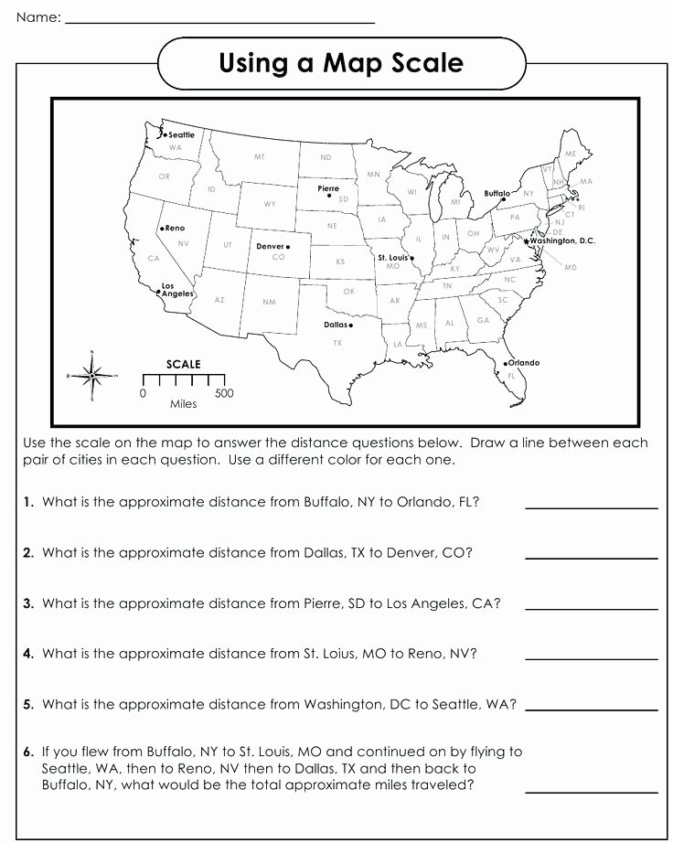 Middle School Map Skills Worksheets Printable Worksheets Geography Scale Ks3 Map Skills Middle