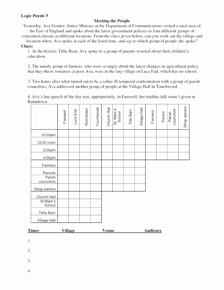 Middle School Math Puzzles Printable Math and Logic Puzzles Math Logic Puzzle Worksheets 6