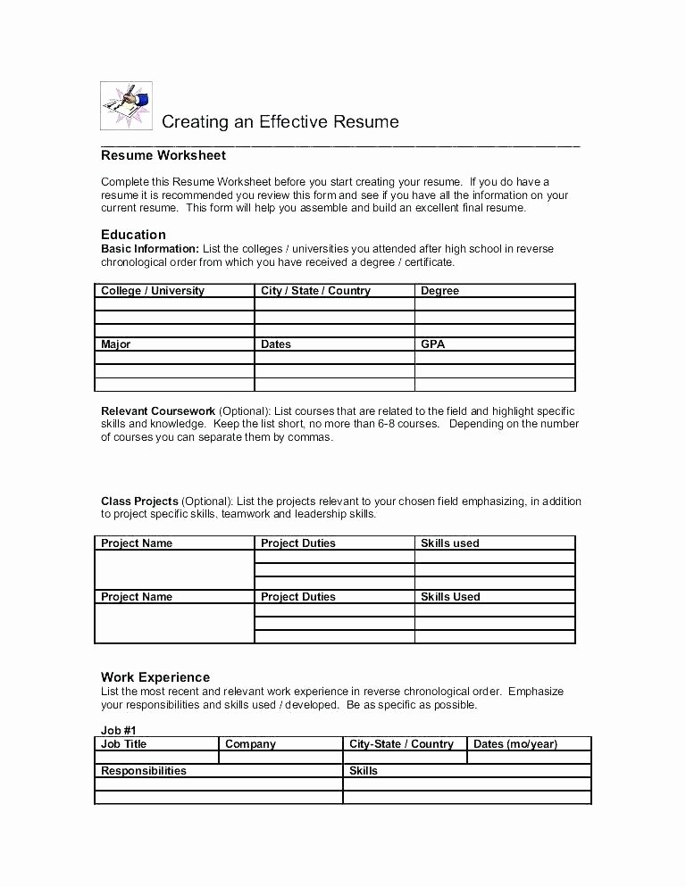 Middle School Resume Worksheet Teamwork Worksheets for Elementary Students