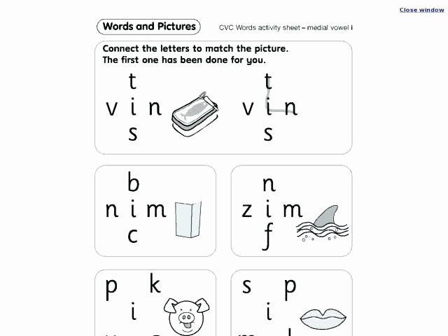Middle sounds Worksheet Words Worksheets Free Printable Cut and Paste Cvc