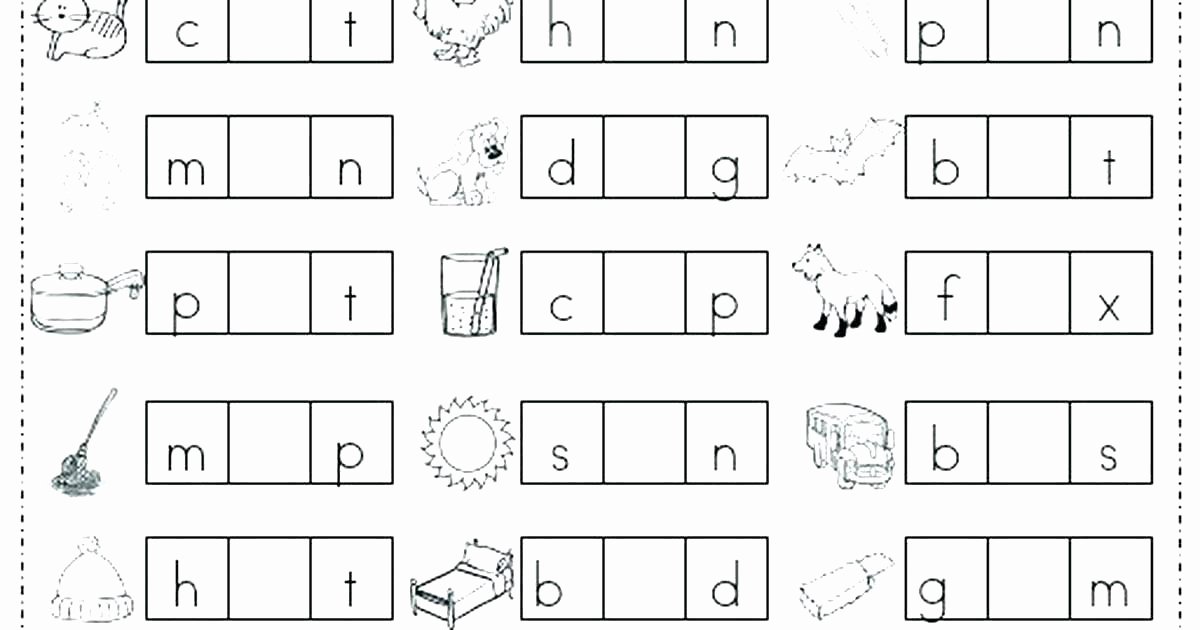 Middle sounds Worksheets for Kindergarten Middle sound Worksheets Middle sounds Worksheets for