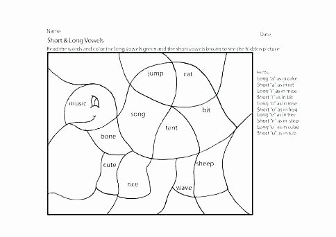 Middle Vowel sound Worksheets Long O Worksheets Short Vowel for 2nd Grade Best and Phonics