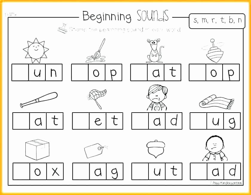 Middle Vowel sound Worksheets Middle Vowel sound Worksheets for Kindergarten Long sounds